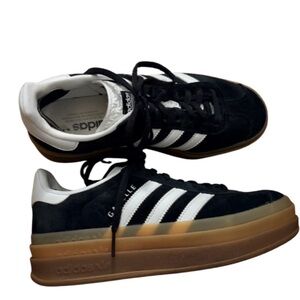 Adidas Gazelle Platform Black White Gum Womens Sneakers